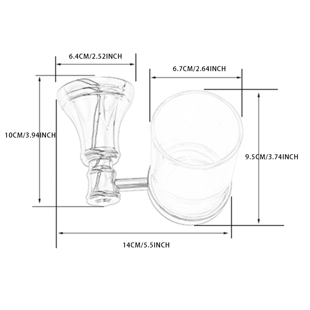WRIST Zahnbürstenhalter, Zahnbürstenhalter Aus Roségoldenem Messing Mit Milchglasbecher Wandmontierter Zahnbürstenbecherhalter Mit Schrauben