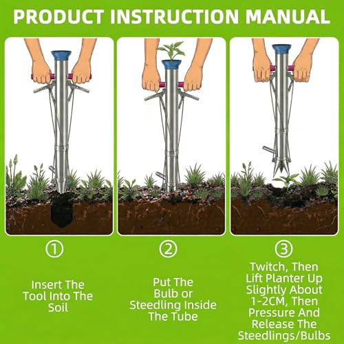 Bulb Planter manual para plantar bulbos y semillas miniatura 7