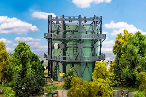 Gasomètre H0 Faller 130157 maquette bâtiment industriel avec tuyauterie