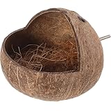 DIYEAH Casa para Loros de Natural Colgante Nido Artesanal para Pájaros Cáscara de Resistente Nido de Cría para Periquitos y Jaula Cama para Dormir Jardín y Jaula