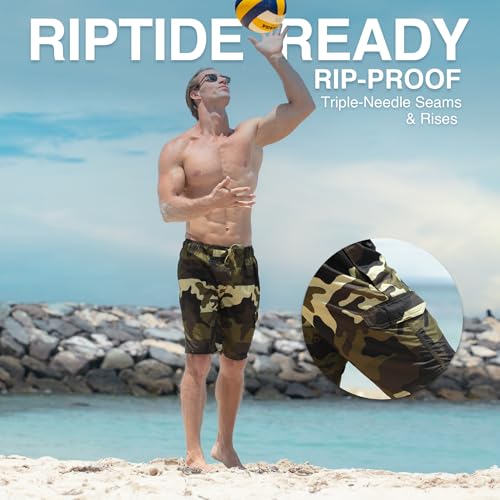 Image of Kanu Surf Men's Big Viper Extended Size Stripe Swim Trunk