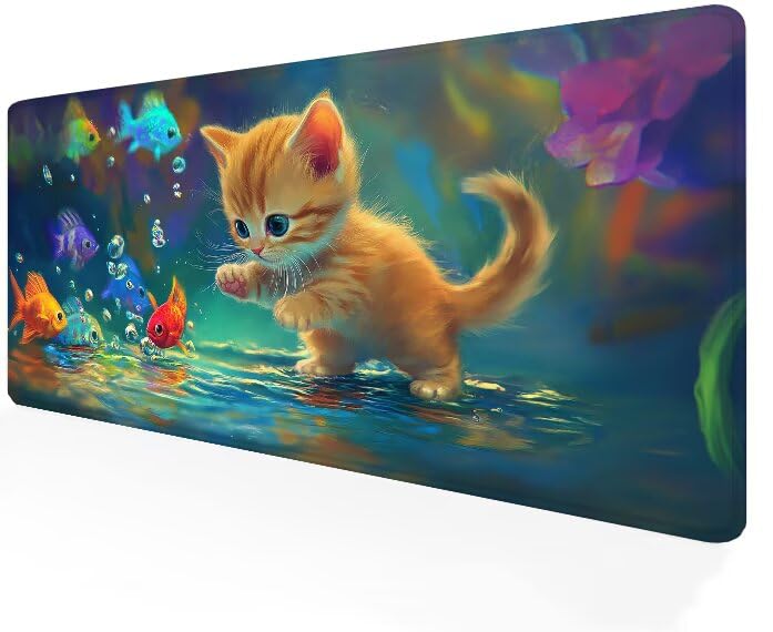 Tapis de souris grand format fini le manque de place avec ce sous main XXL motif poisson