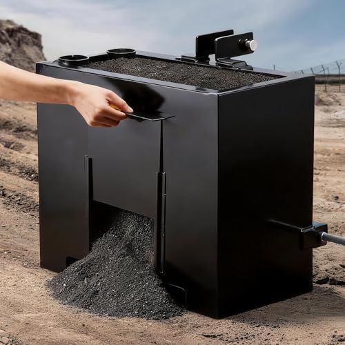 VEVOR Ballast Box 3-Point Category 1 Tractor Ballast of 800 lbs Capacity with Standard 2 Inch Hitch Receiver Heavy-Duty Steel 3.2 ft Large Volume Durable Loader Attachment with Sliding Door Black