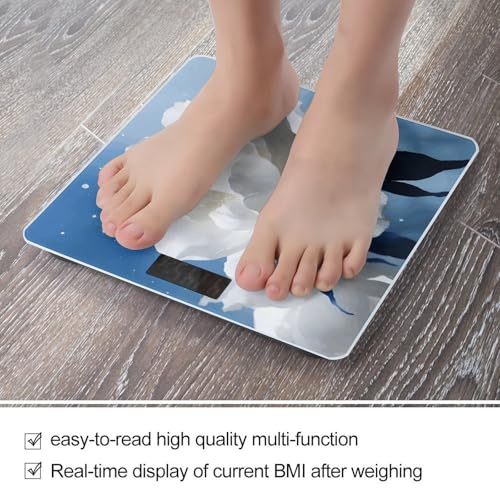 Báscula Digital de Vidrio Templado Azul y Blanca para Baño miniatura 5
