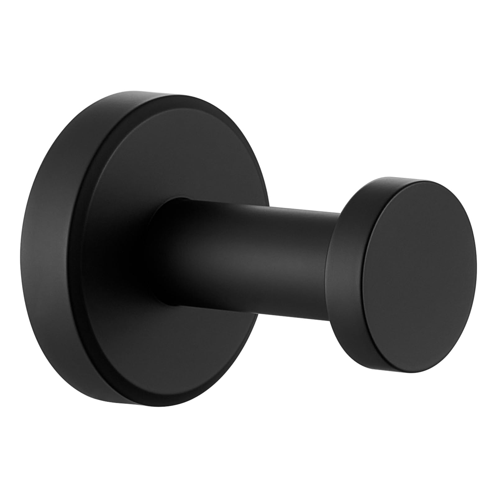 Angle Simple Towel Hook Matte Black Stainless Steel Bathroom Hand Towel Holder Compact Round Robe Hook Wall Mount