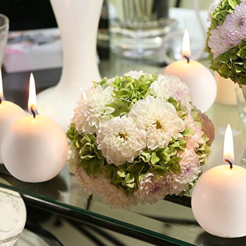 7 Pieces Round Candles Ball Candles Unscented Round Ball Candle Decorative Ball Candles For Wedding Baby Shower Birthday Christmas Holiday Celebration Valentines Home (White) #TOP4