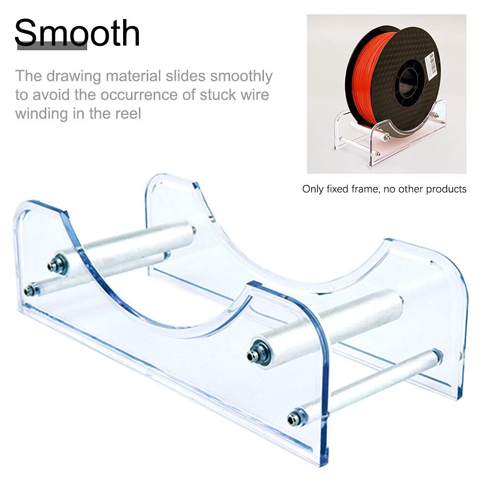 Lysee 3D Printer Parts & Accessories - Filament Spool Holder Shelves Material Tray Supplies Mount Rack Accessories 3D Printer Parts Stable Office with Bearing - (Color: Transparent)