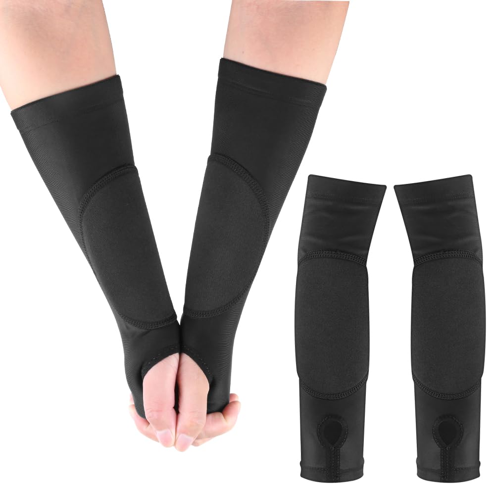 JBM 1 Pair Volleyball Arm Sleeves with Protection Pads and Thumb Hole Padded Volleyball Sleeves for Adult and Youth