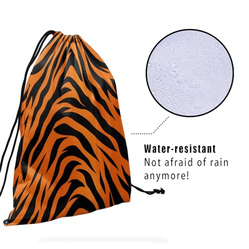 Image of Nerxy Tiger Print Gymnastics Grip Bag - Animal Skin Grip Bag Wildlife Drawstring Storage Pouch Tigers String Bag for Gym Sports