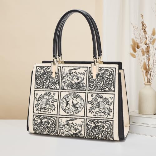 Image of FOXLOVER Medium Tote Bag for Women Designer Vintage Satchel Handbags Top-handle Purses