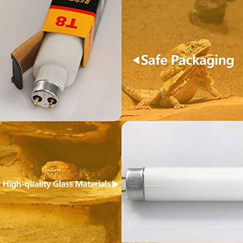 LUCKY HERP Lâmpada para répteis UVB T8 10.0 14 W 38 cm, lâmpada UVA UVB, lâmpada fluorescente para r
