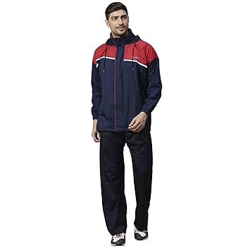 ZEEL Rain Coat for Men Waterproof for Bike Riders with Adjustable Hood Along with Inner Pockets, Polyester Rainwear Suit, Pants and Waterproof Drawstring Bag - image, photos