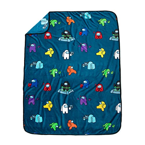 Among Us Tasks Mini Plush Pillow Buddy & 46 Inch X 60 Inch Throw Set - Kids Super Soft 2 Piece Blanket Set #TOP2