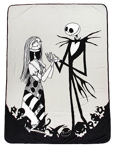 Image of Jay Franco Disney Nightmare Before Christmas Halloween Town Plush Blanket - Measures 60 x 90, Kids Bedding - Super Soft Fleece Bedding