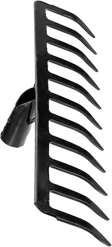 Miniatura 5 de uxcell Rastrillo de jardín de 11 dientes, rastrillo de piedra de acero al manganeso para jardín, granja, patio trasero, sin mango, solo cabeza de