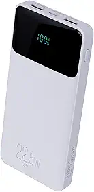 Power Bank 10200mAH, Bateria Portátil Universal, Carga Rápida, Display Indicador, Entradas Micro USB e USB-C, 2 Portas USB-A, Branco, PB102WH, ELG