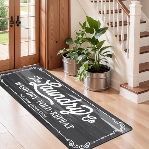 Image of Pauwer Laundry Room Rug Runner 20 inchx60 inch, Non Slip Waterproof Laundry Mat