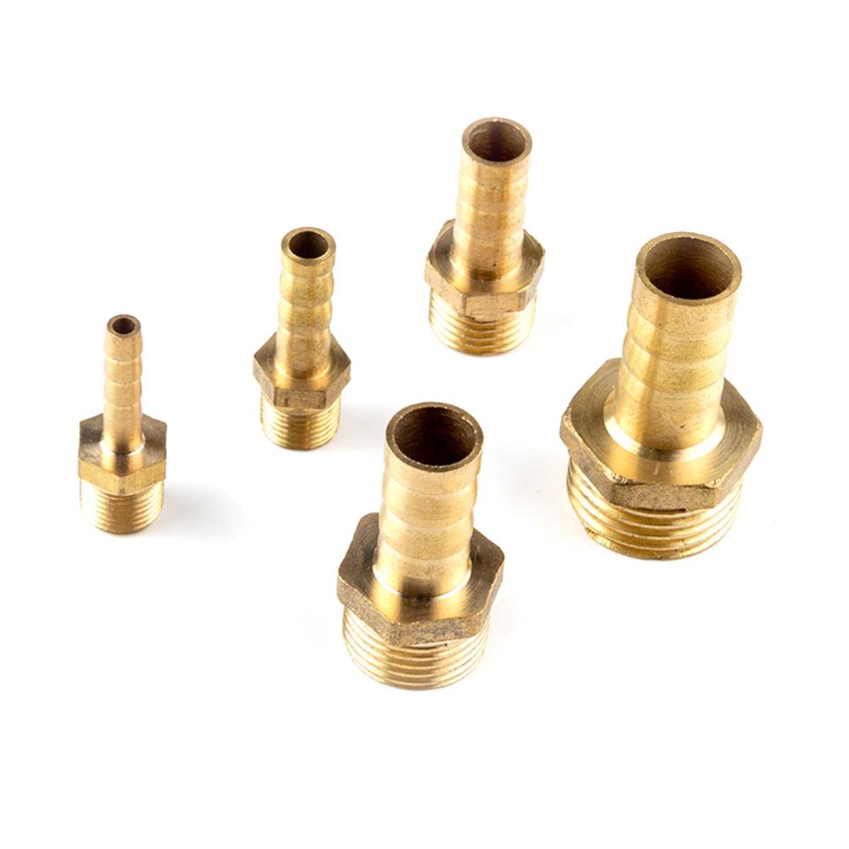 Conector de manguera, conector de manguera de jardín, conector de manguera de púas de 4 a 25 mm, accesorio de tubería de latón de 1/8", 1/4", 3/8", 1/2", 1", conector Pagoda, conector macho B