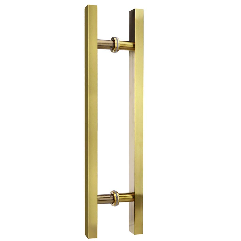 Poignée de porte en acier inoxydable doré en forme de H pour porte coulissante