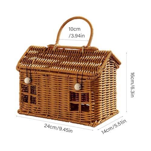 Panier à main tissé idéal pour ranger vos plaids avec élégance