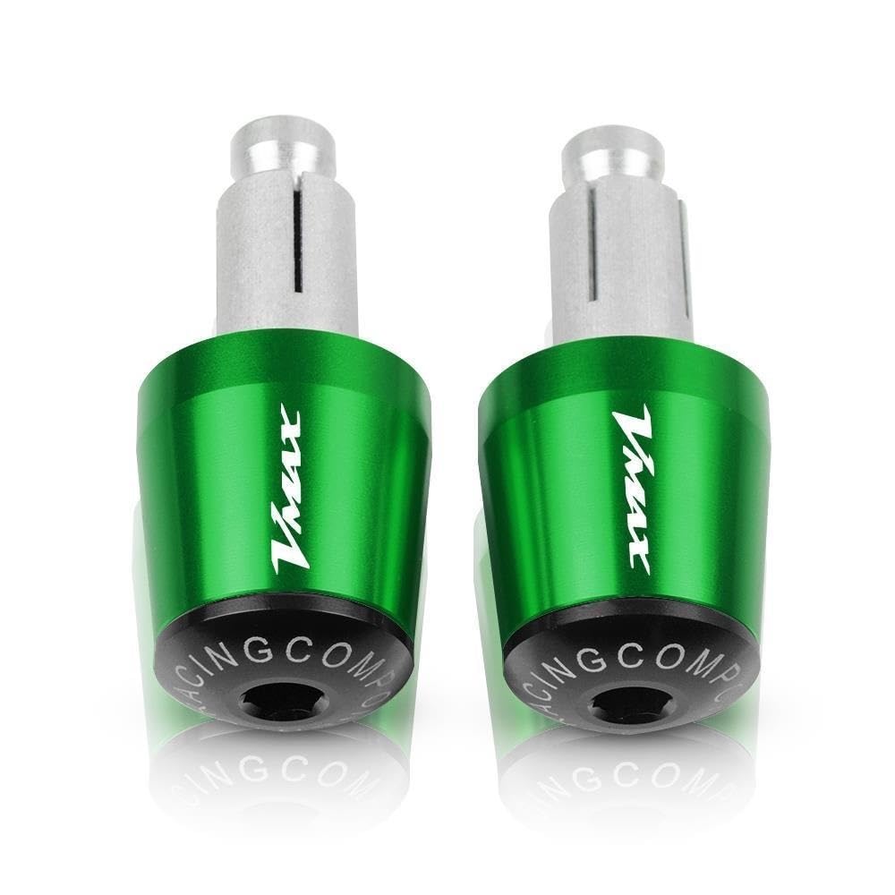 Empuñaduras de manillar de aluminio y goma para Yamaha VMAX 1700 contrapesos verdes