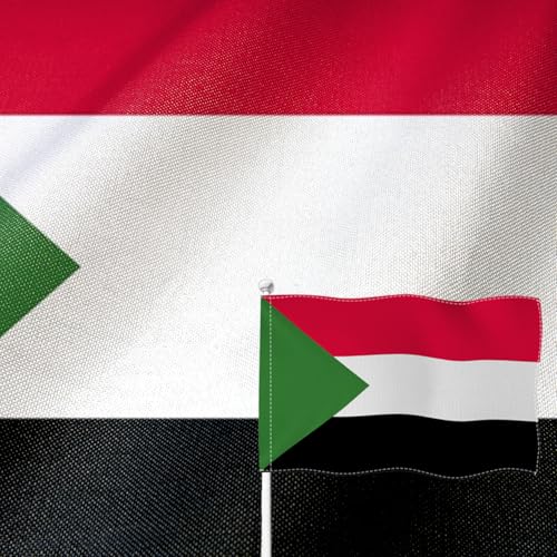 Drapeau du Soudan anti-décoloration en tissu double face pour éviter l'usure du vent