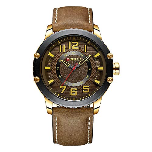 Reloj de Cuero Simple para Hombres Relojes de Pulsera de Cuarzo de Moda Brazalete Impermeable para decoración de Negocios de Caballero Cover