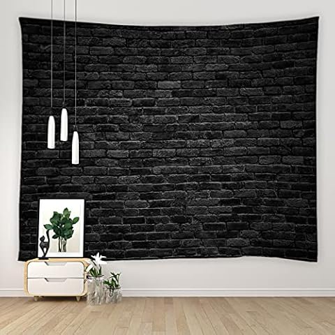 YOZSLGU Black Brick Wall Tapestry Cover