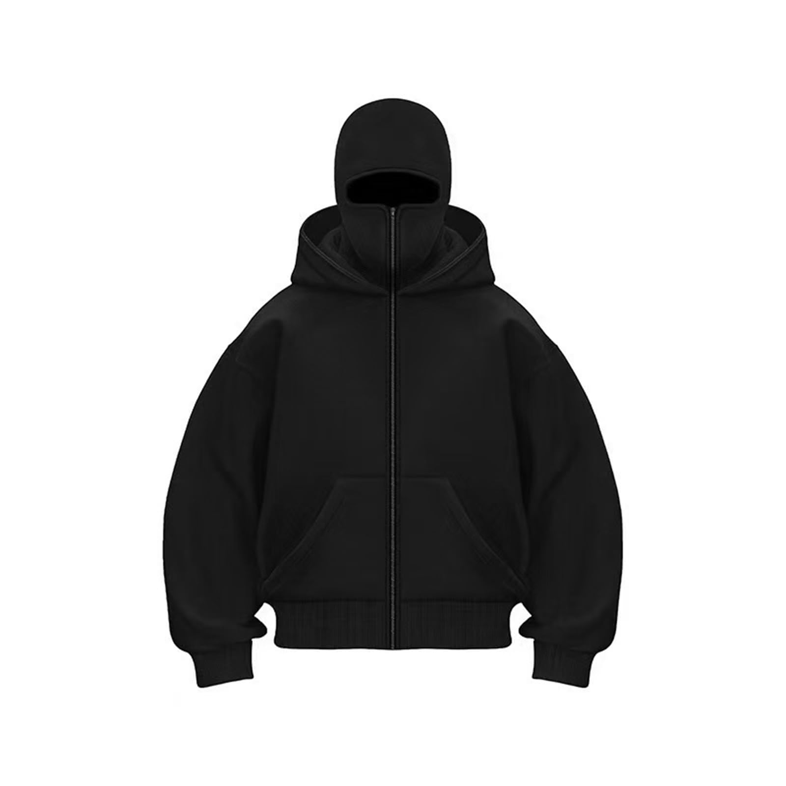 トップス BEEDEN B LOGO BALACLAVA ZIP UP TOPS Balaclava Hoodie with Built In Balaclava, Zip Up Fashion Double