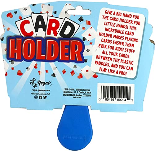 Image of Regal Games 4 Pack Card Holders for Playing Cards - Kids Card Holder with Plastic Paddles - Ideal for Family Fun Game Night and Travel (Ages 3+)