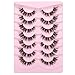 Cluster Lashes 56 Wisps DIY Lashes Natural Look Cat Eye Clear Band Mink Lashes Pack 8-14mm Wispy 3D False Eyelashes by ALICE