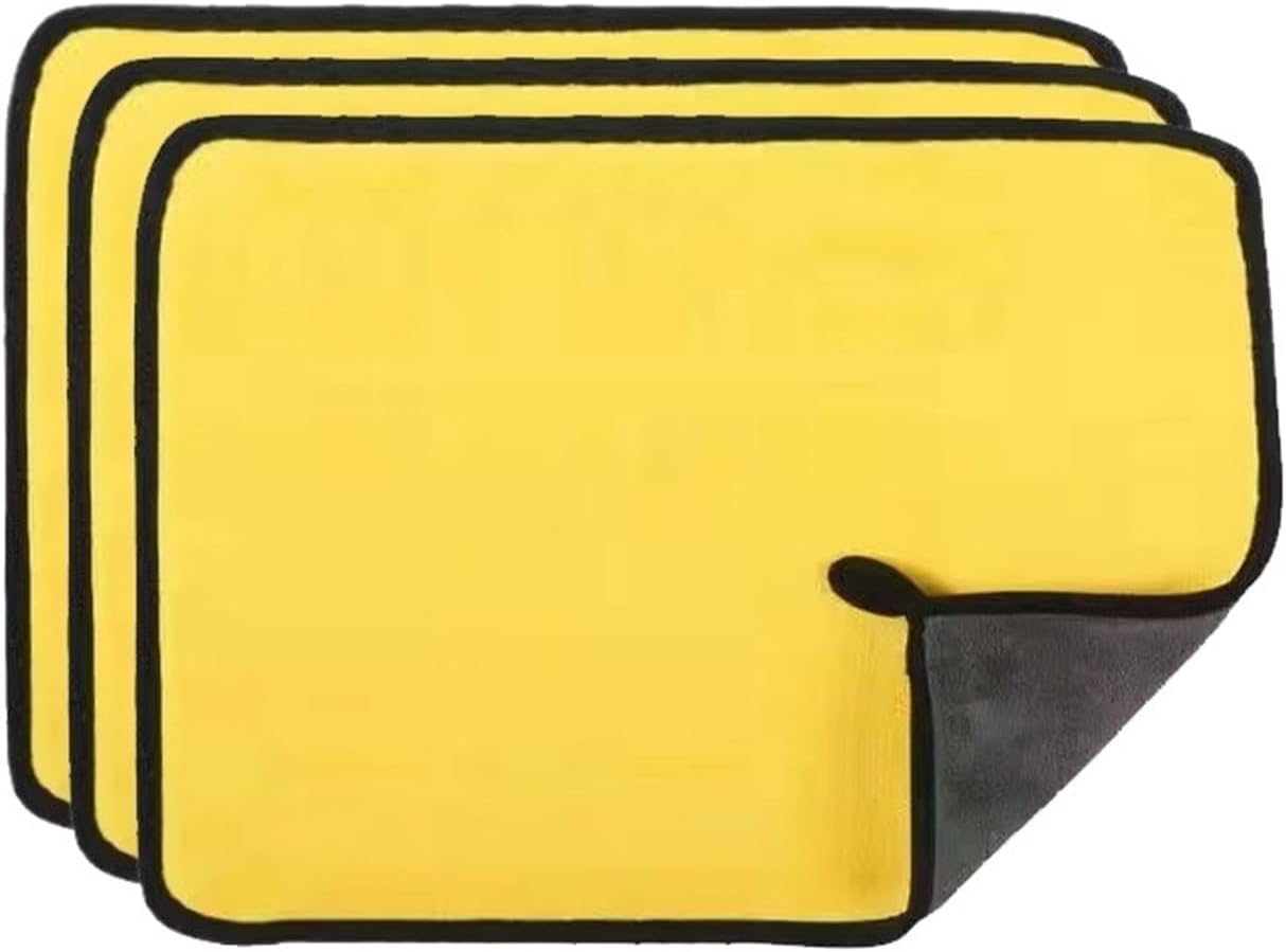 Car Wash Towels Cleaning Cloth Absorbent Dry Cloth General Purpose Microfiber Towel Thickened Yellow 30/40/60cm(5pcs 30x60cm)