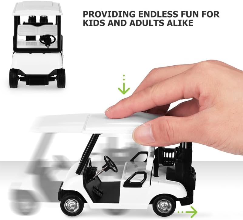Miniatura 3 de Toyvian 2 piezas de mini carrito de golf para niños, decoración de pasteles, mini carrito de golf fundido a presión, modelo de golf, juguete de