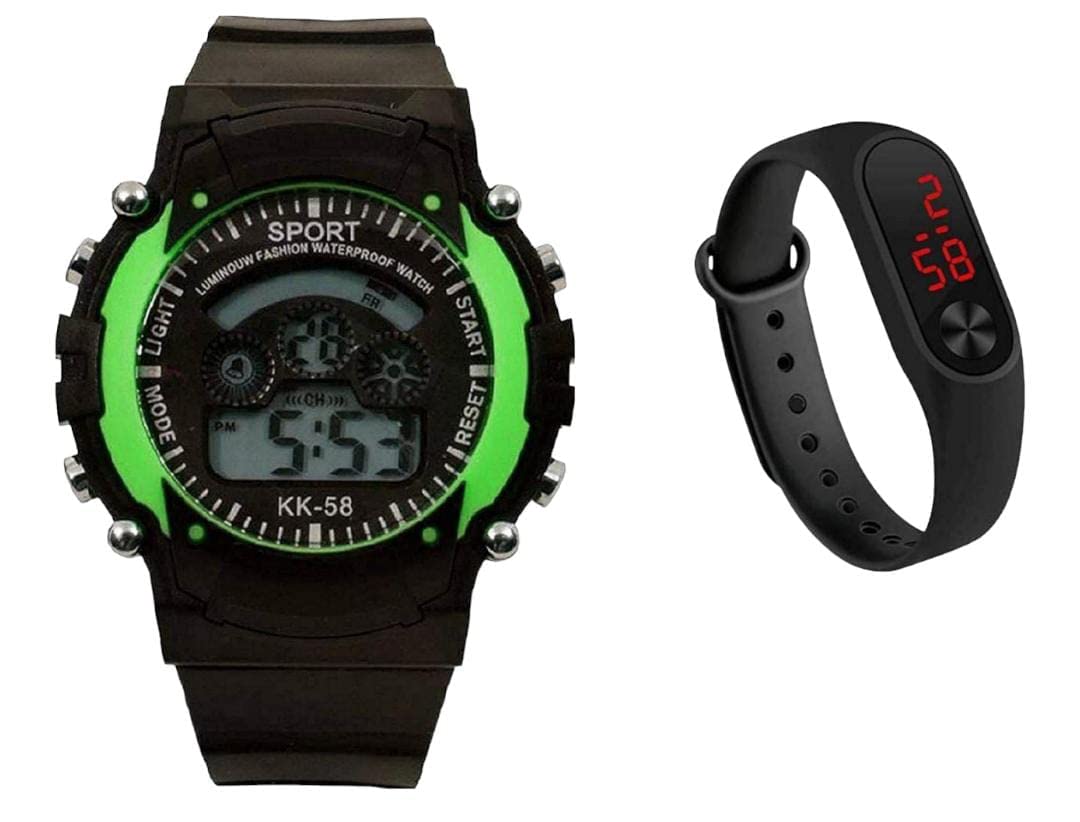 MVS Digital LED 7 Lights and Kids Band Sports Boys Watch | Day & Date | Backlit | Pack of 1+1 (B0BS1H4ZD1) Amazon Price History, Amazon Price Tracker
