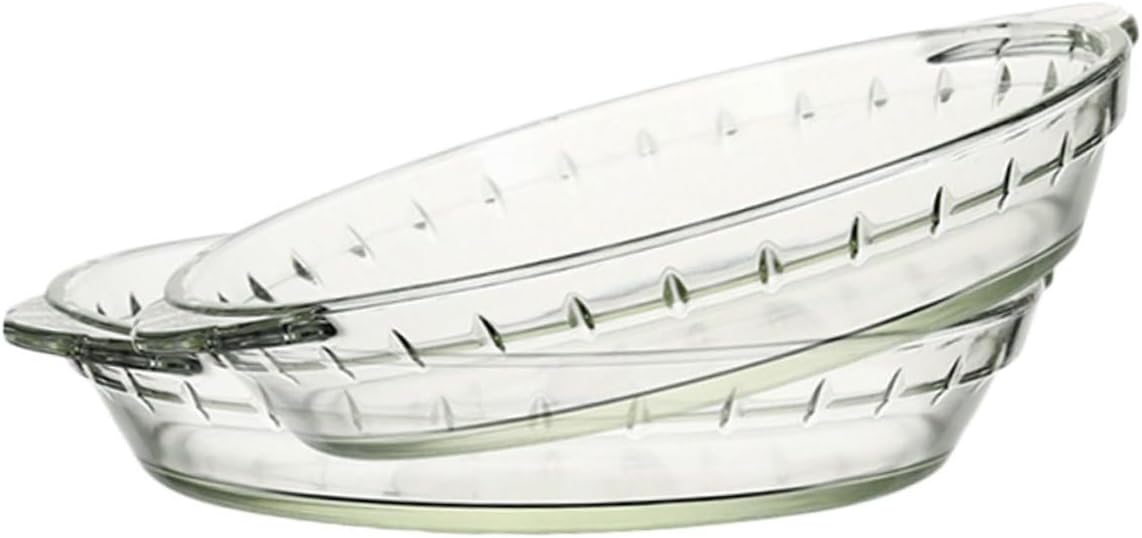 2pcs Microwave Grill Plate Heat-resistant Glass Baking Dish Oven Safe Non-toxic
