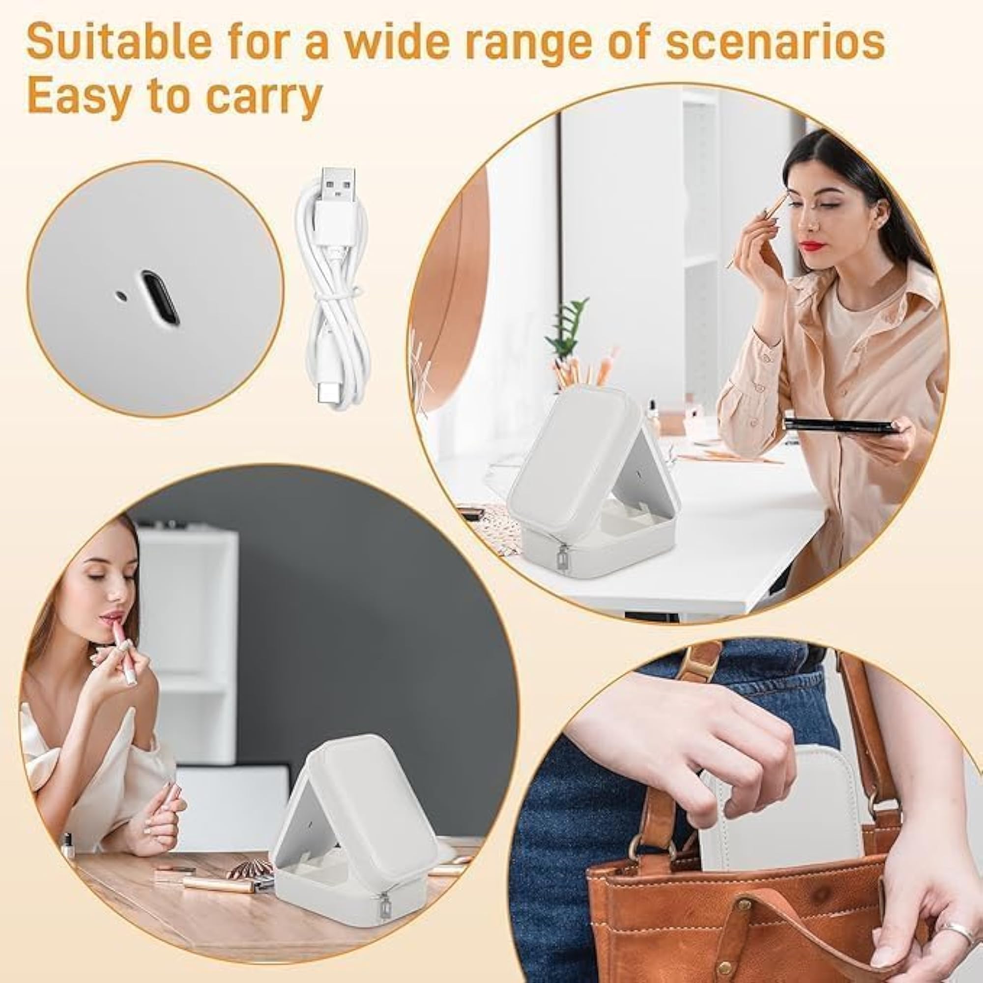 Portable Lighted Makeup Case with LED Mirror