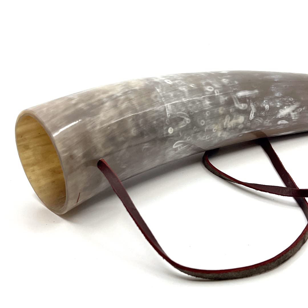 HORNCRAFT Corneta de cuerno de buey | Cuerno de guerra vikinga | Trompeta con sonido de batalla | 17 pulgadas | Luz grande | Caza estilo trompeta | Perfecto para recreación