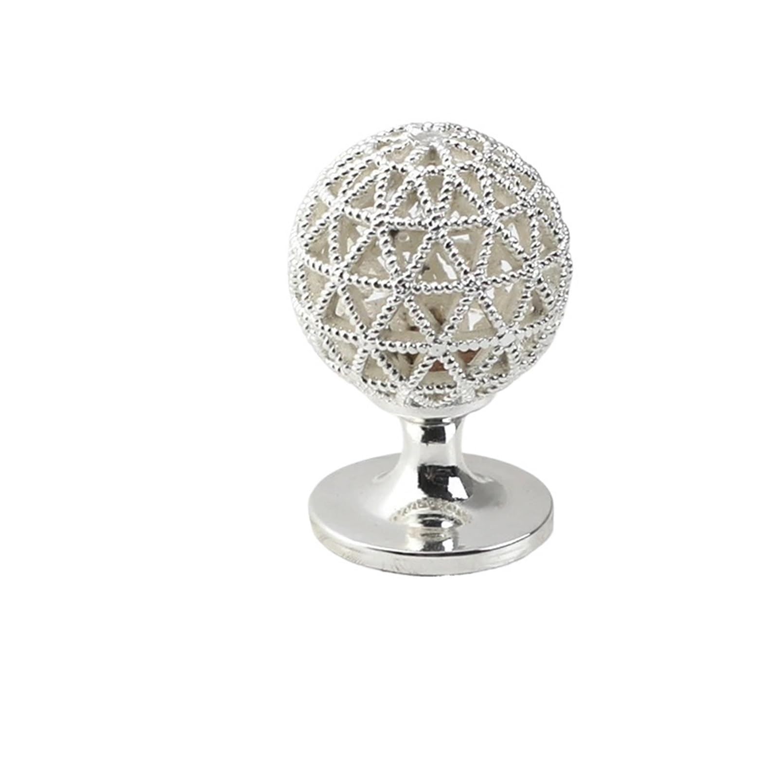 KLdcfhDR 2pcs Hollow Metal Ball Cabinet Drawer Knobs(Silver Bird nest)