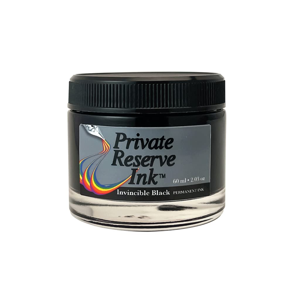 PRIVATE RESERVE, Ink Bottle - Invincible Inks Permanent Black (60mL).