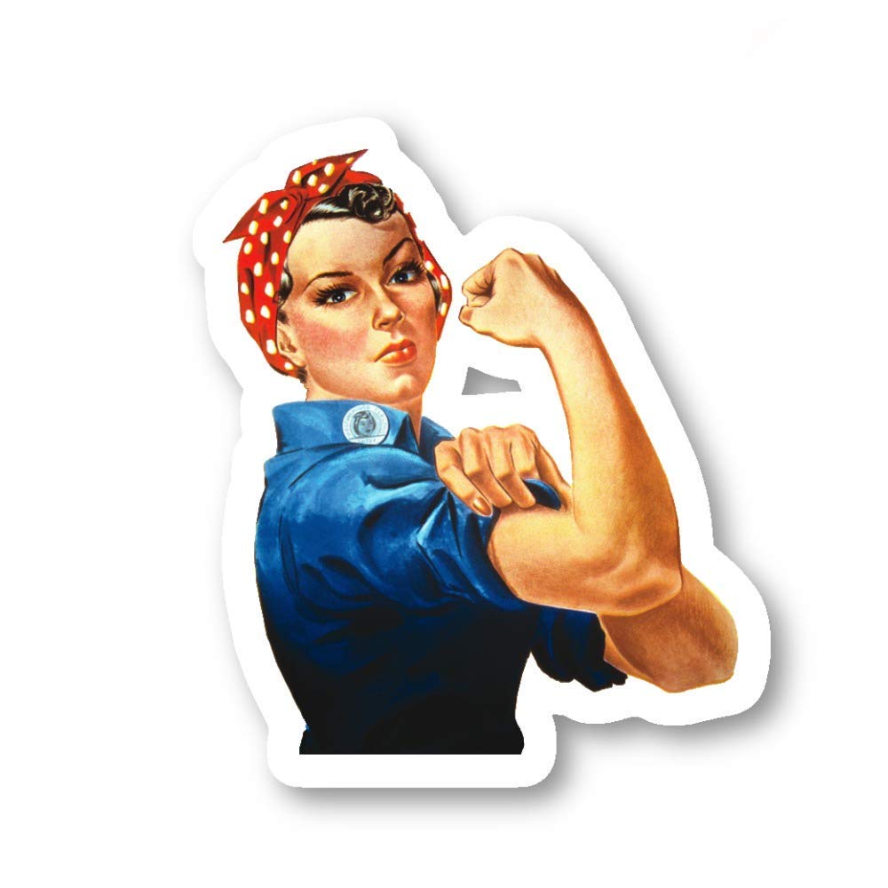 Pegatinas Rosie The Riveter USA en juego de 3 tamaños para decorar portátil y teléfono