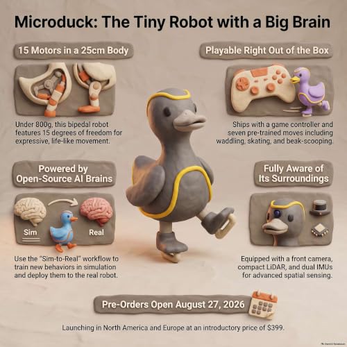 Microduck: A tiny biped robot you can teach new tricks