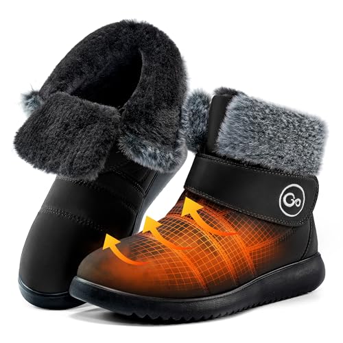 Reimferce Womens Snow Boots for Winter: Comfortable & Warm for All Day Wear - Waterproof Non Slip Booties for Commute Outdoor Walking