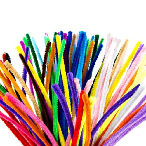 UUYYEO 200 Pieces 30cm Long Pipe Cleaners Thick Craft Chenille Stems Fuzzy Chenille Sticks Crafting Pipe Cleaners Kids Creative Craft Supplies Mother\'s Day Arts and Crafts Multi - Thumbnail 2