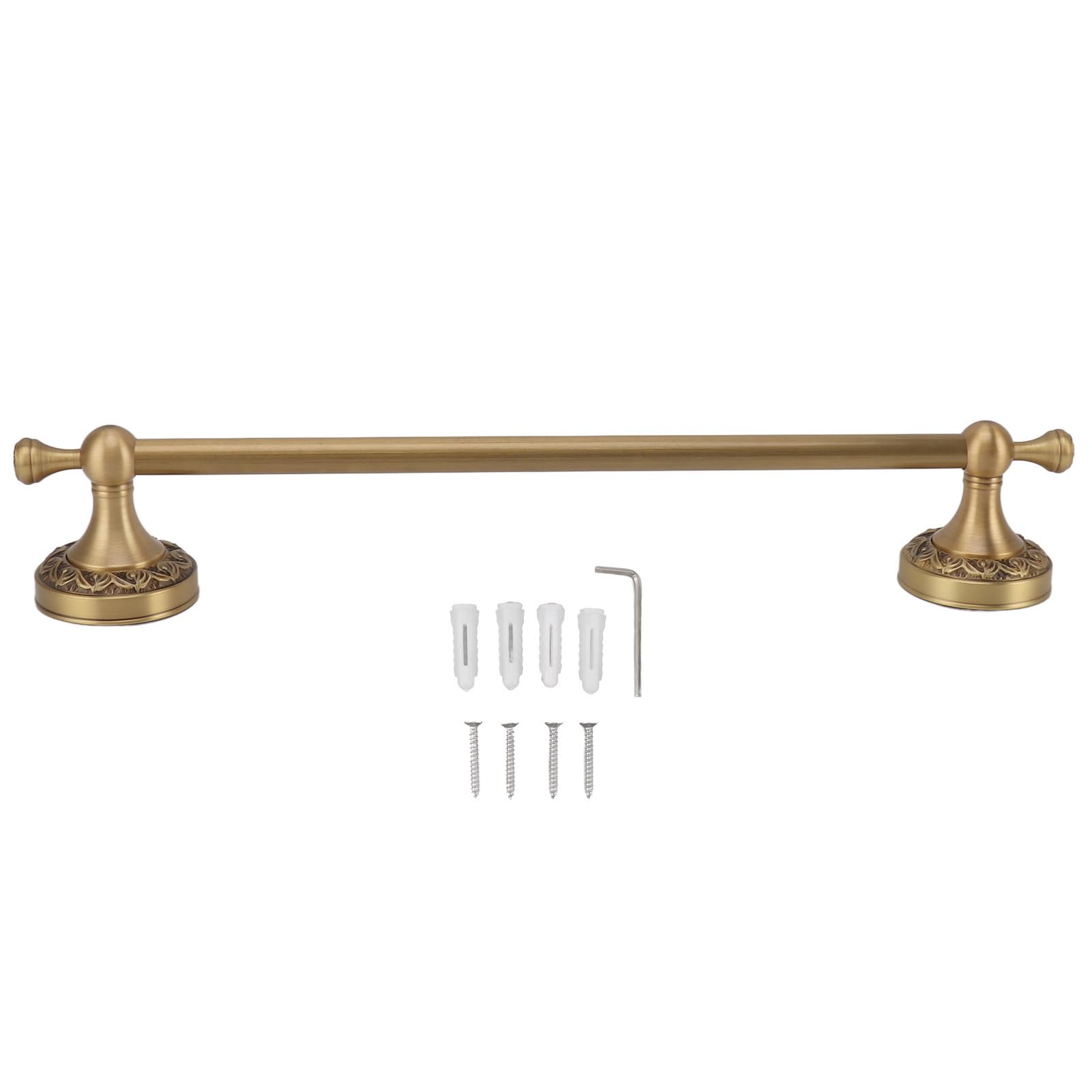 Toalleros para Baño Montado En La Pared, Accesorios De Baño De Latón Antiguo De 40 Cm, Juego De Barra De Toalla De Latón Cepillado, Soporte para Toallas De Baño, Soporte para Pared(Oro)