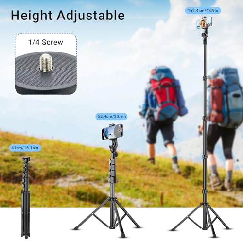 Phone Tripod Stand with Remote Zoom for Video Recording, Vlog Metal Selfie Stick Tripod for iPhone with Wireless Camera Shutter, Travel Extendable Phone Holder - Image 5