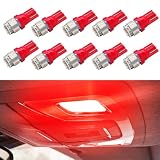 Kutyun 194 LED Bulbs Red Super Bright 5th Generation, T10 LED Bulbs, DC 12V 168 LED Bulb Replacement Universal for Car Interior Dome Map Door Courtesy License Plate Lights W5W 2825, Pack of 10
