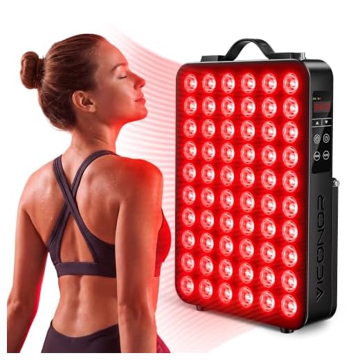 Red Light Therapy for Body, 660nm 850nm Near Infrared Light Therapy Panel, 60 Dual Chip LED Device with 300W of Power, Ideal for Body, Face, Improve Sleep, Skin Health, Includes Hanging Kit & Handle