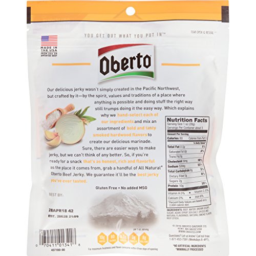 Oberto All Natural Original Beef Jerky, 3.25-Ounce Bag #TOP1
