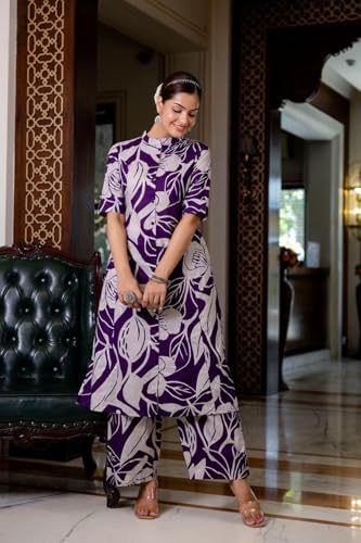 Image of ANNI Designer Women's Rayon Viscose Straight Printed Kurta with Palazzo