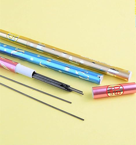 Miniatura 4 de Juego de papelería de lápices mecánicos de 0.035 in que incluye 4 lápices mecánicos con 4 tubos de recambios de plomo HB y 4 borradores Jerry para